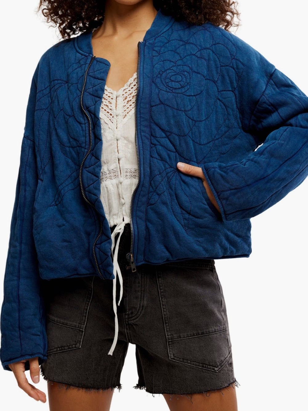 NWT Free People Rose Front Zip Jacket